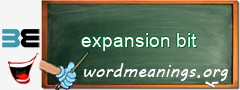 WordMeaning blackboard for expansion bit